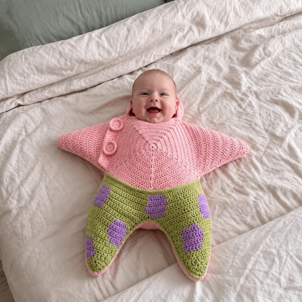 Örgü Yıldız Bebek Uyku Tulumu & Kundak
